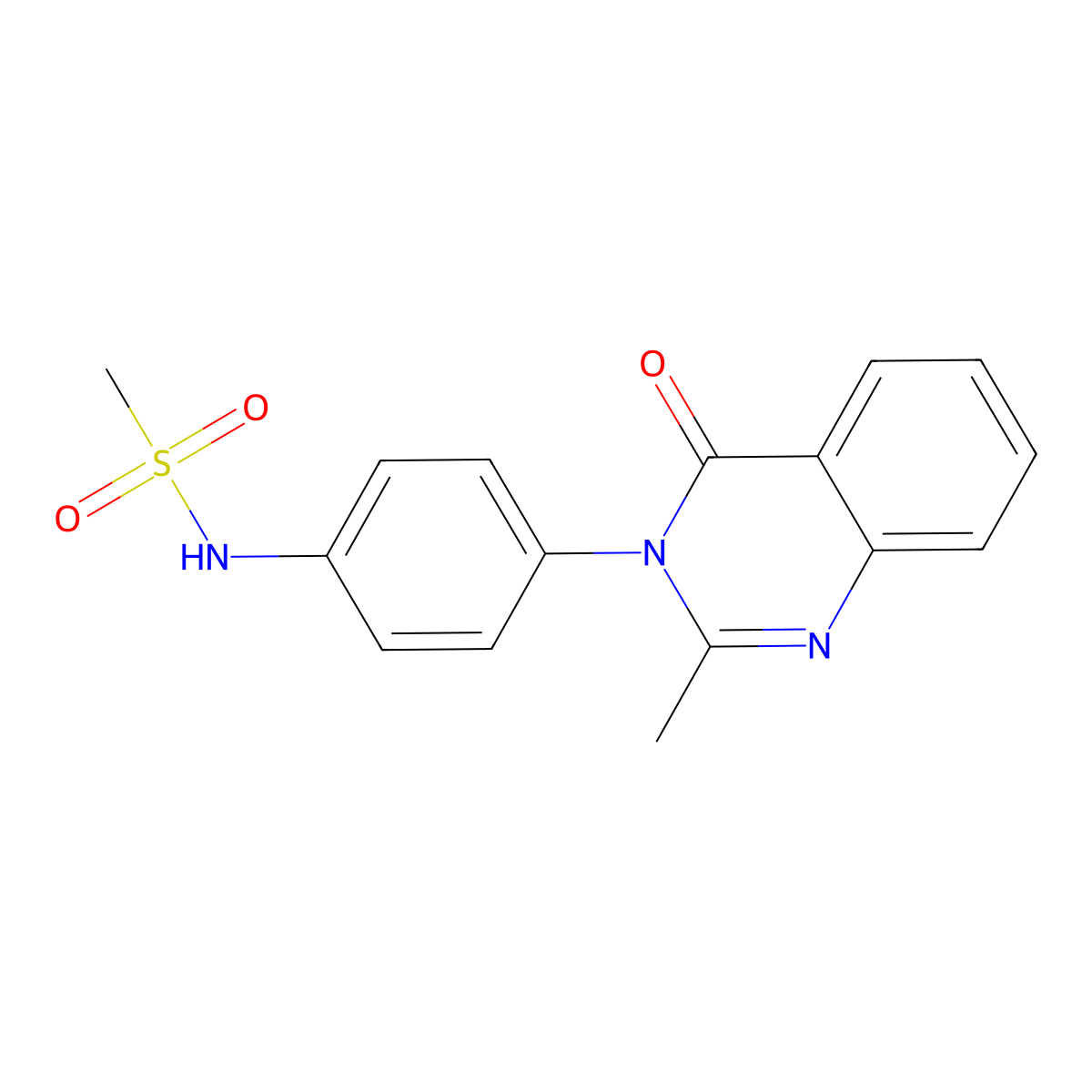 N-(4-(2-methyl-4-oxoquinazolin-3(4H)-yl)phenyl)methanesulfonamide molecular structure, CAS 38501-68-7
