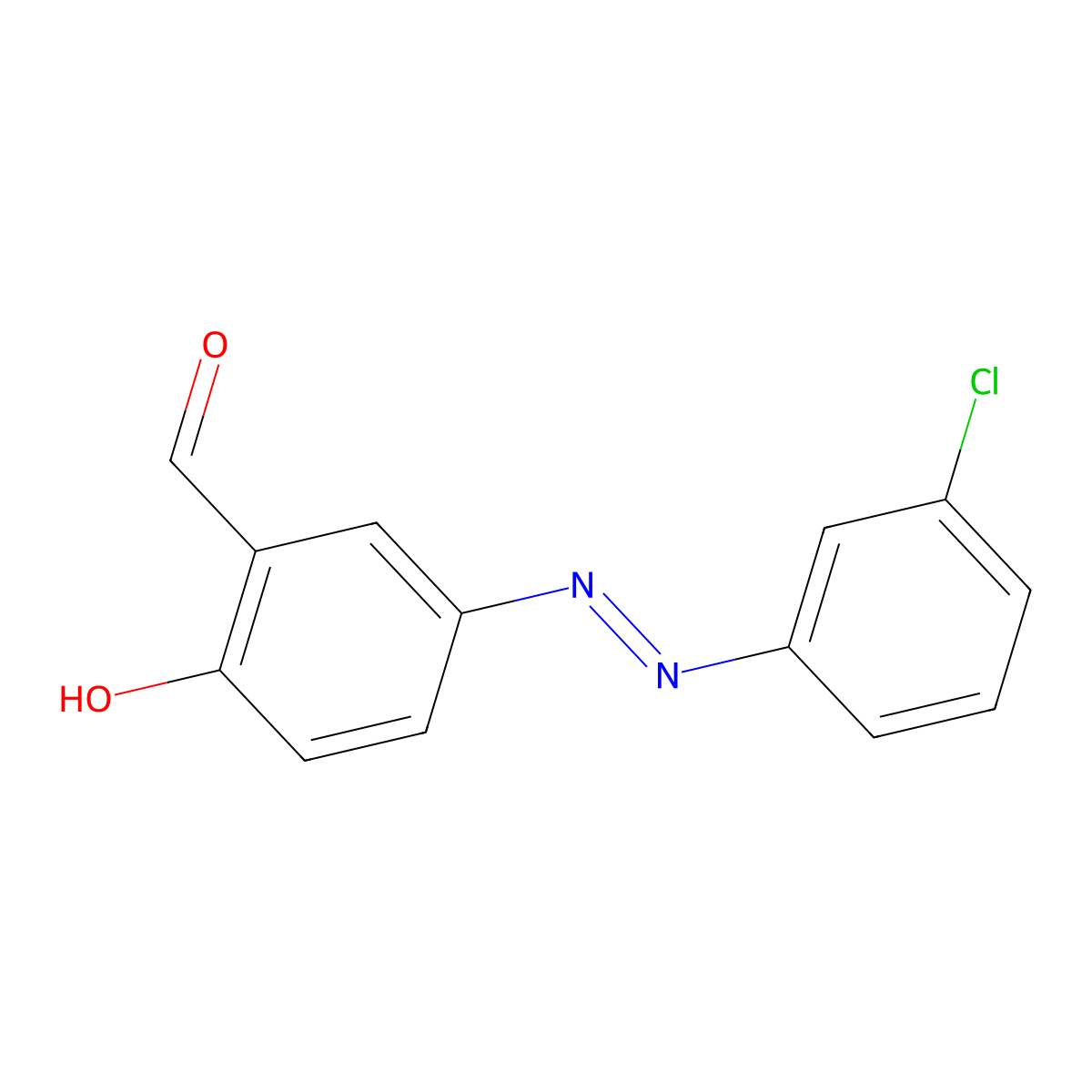 5-[(E)-(3-chlorophenyl)diazenyl]-2-hydroxybenzaldehyde molecular structure, CAS 38501-85-8