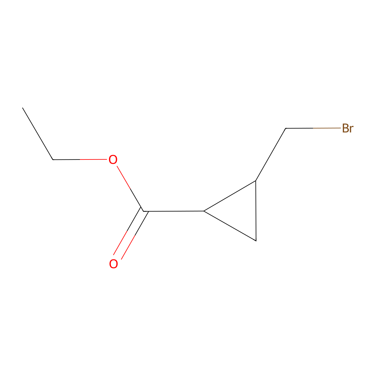 rac-ethyl (1R,2R)-2-(bromomethyl)cyclopropane-1-carboxylate molecular structure, CAS 38506-15-9