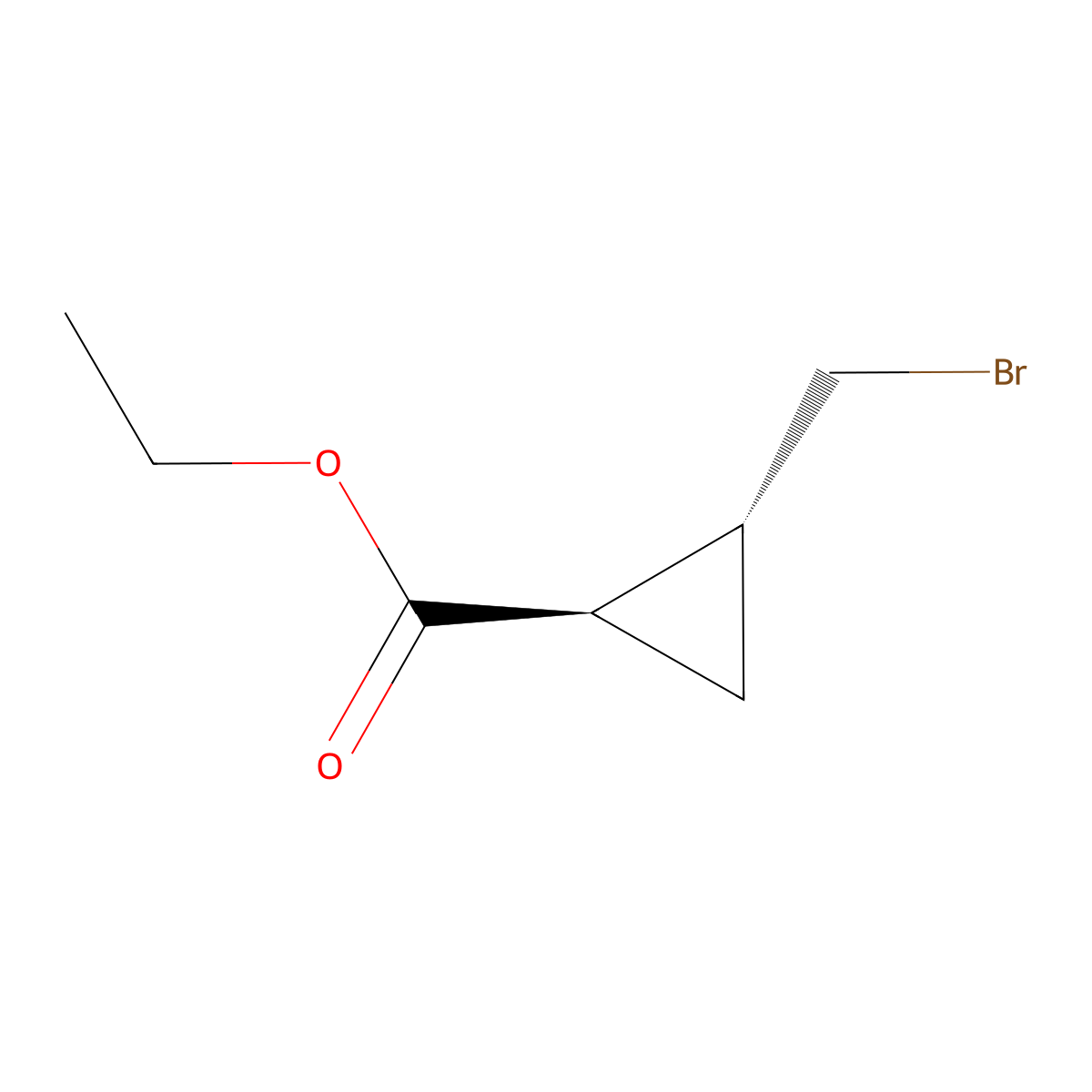 rac-ethyl (1R,2R)-2-(bromomethyl)cyclopropane-1-carboxylate molecular structure, CAS 38506-15-9