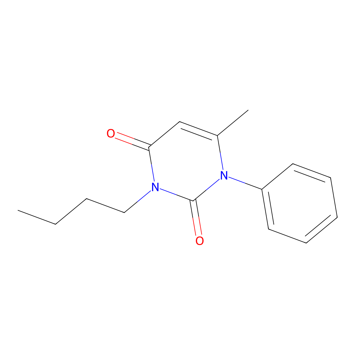 3-butyl-6-methyl-1-phenylpyrimidine-2,4(1H,3H)-dione molecular structure, CAS 38507-53-8