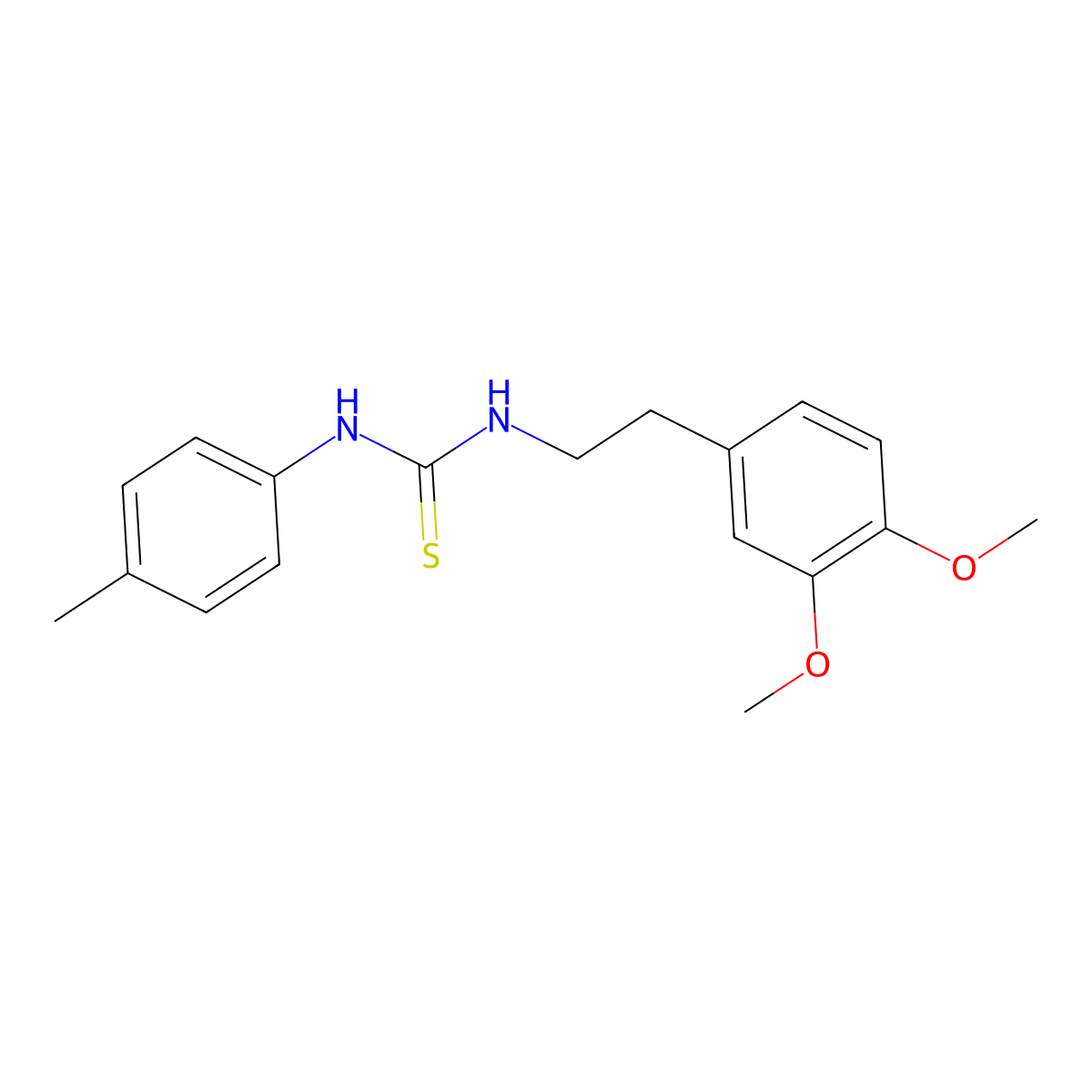 1-[2-(3,4-Dimethoxyphenyl)ethyl]-3-(4-methylphenyl)thiourea molecular structure, CAS 38507-98-1