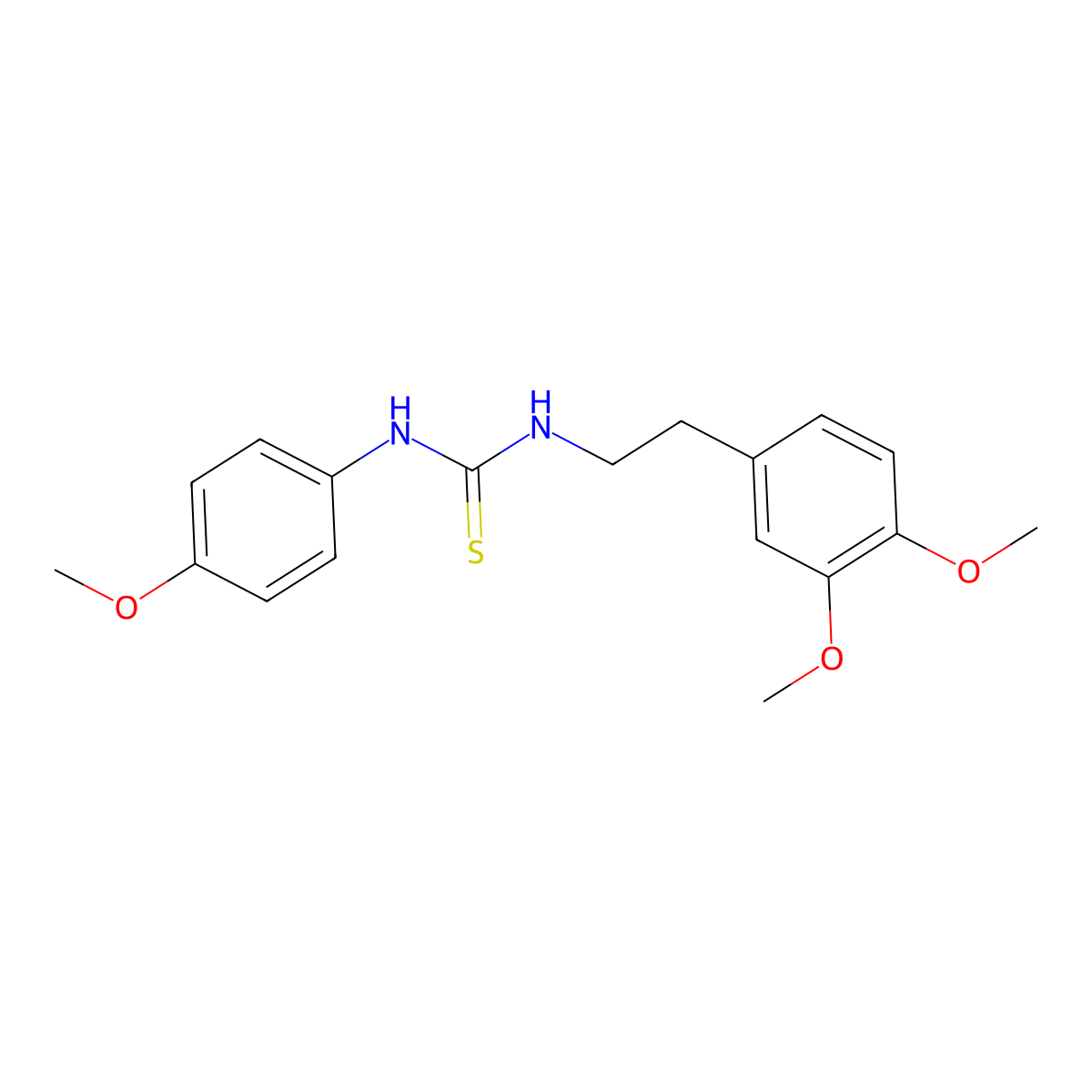 1-[2-(3,4-Dimethoxyphenyl)ethyl]-3-(4-methoxyphenyl)thiourea molecular structure, CAS 38508-01-9