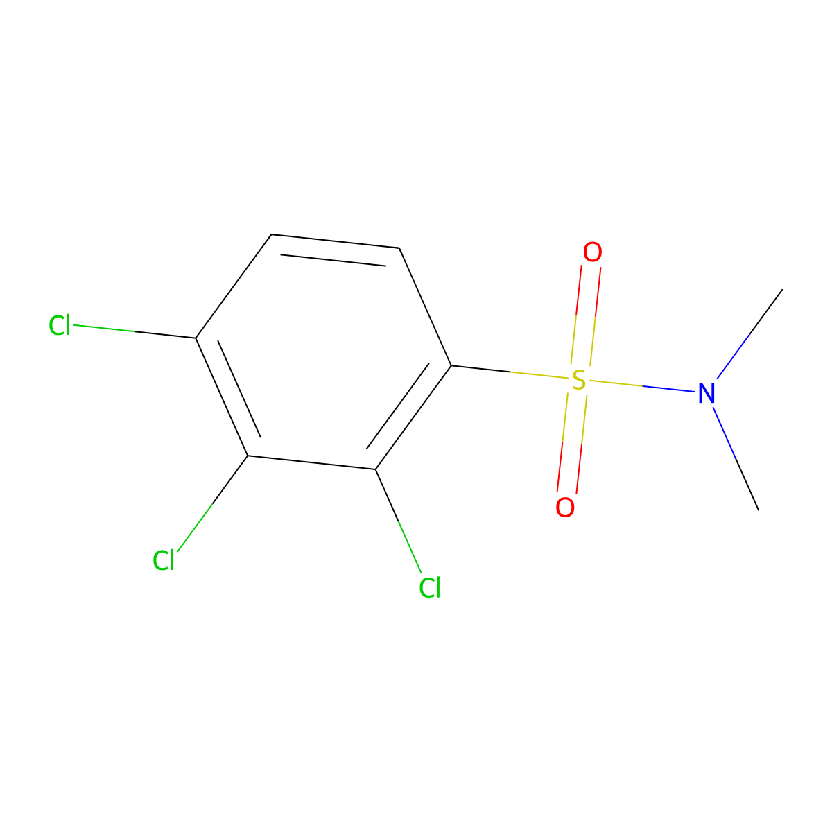 Dimethyl[(2,3,4-trichlorophenyl)sulfonyl]amine molecular structure, CAS 38509-11-4