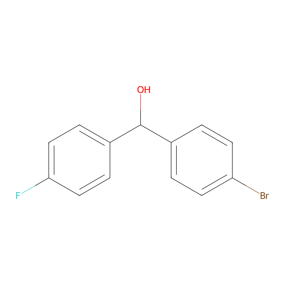(4-Bromophenyl)(4-fluorophenyl)methanol molecular structure, CAS 3851-47-6