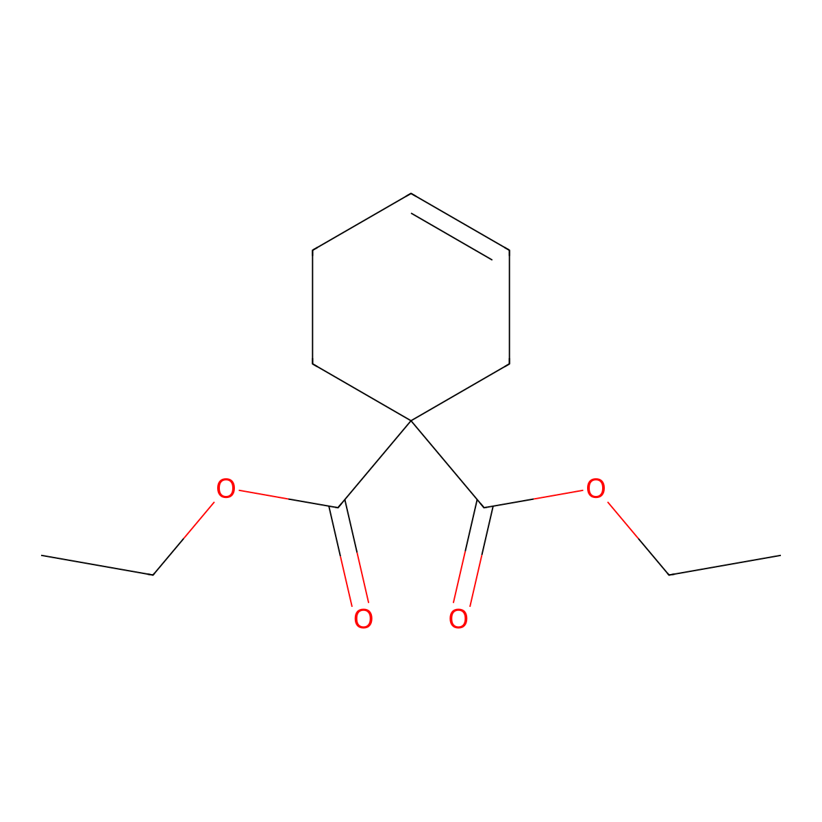 Diethyl cyclohex-3-ene-1,1-dicarboxylate molecular structure, CAS 38511-09-0