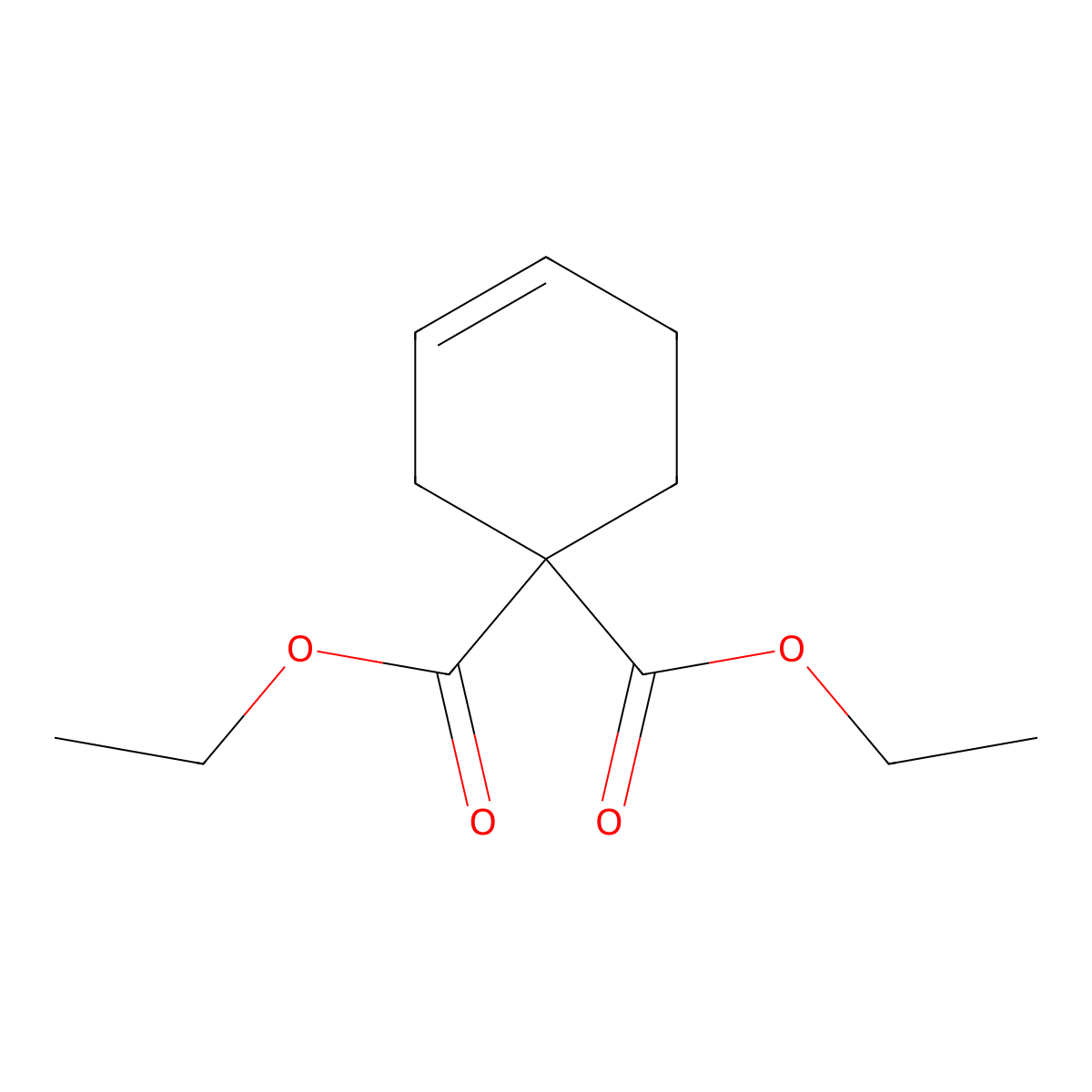 Diethyl cyclohex-3-ene-1,1-dicarboxylate molecular structure, CAS 38511-09-0
