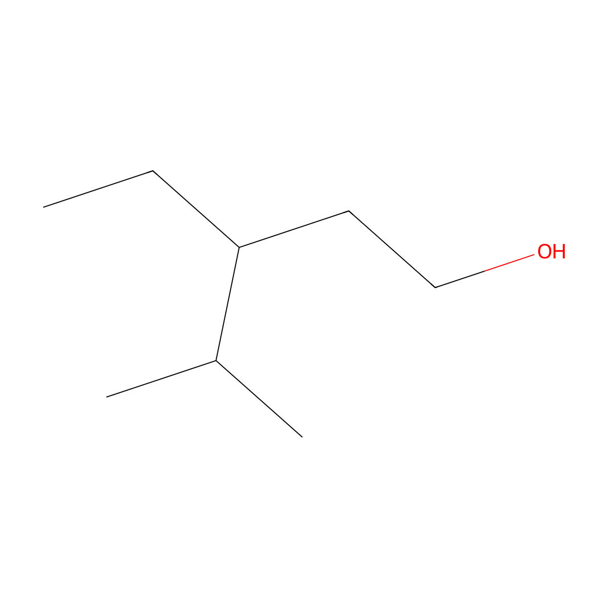 3-Ethyl-4-methylpentan-1-ol molecular structure, CAS 38514-13-5