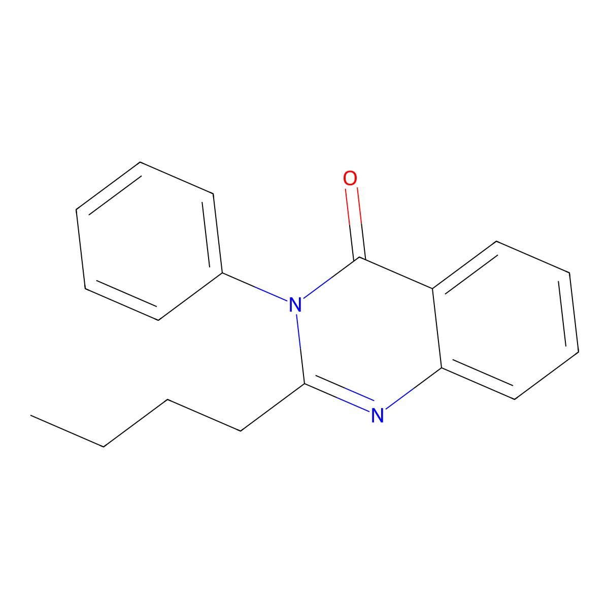 2-Butyl-3-phenylquinazolin-4-one molecular structure, CAS 38520-87-5