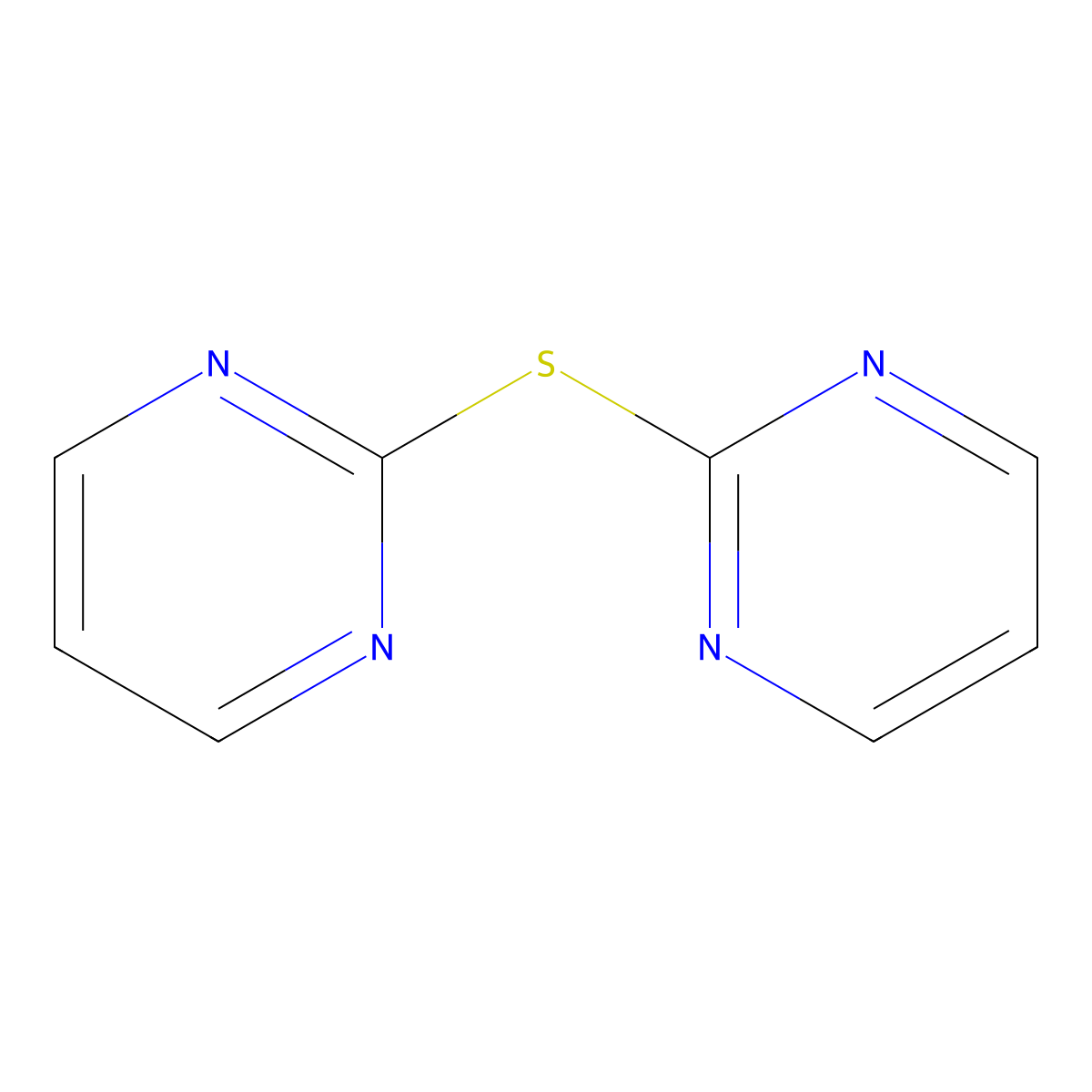 Di(2-pyrimidinyl) sulfide molecular structure, CAS 38521-07-2