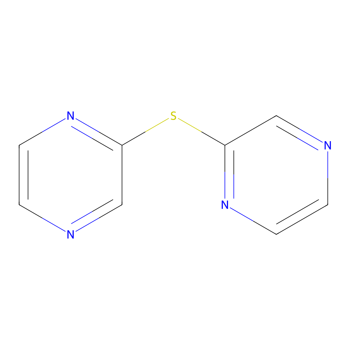 di(Pyrazin-2-yl)sulfane molecular structure, CAS 38521-09-4
