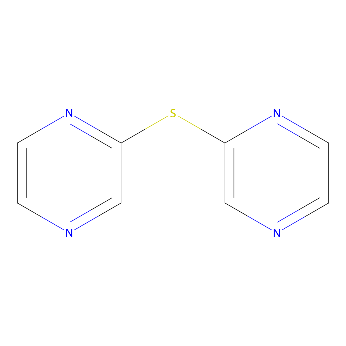 di(Pyrazin-2-yl)sulfane molecular structure, CAS 38521-09-4