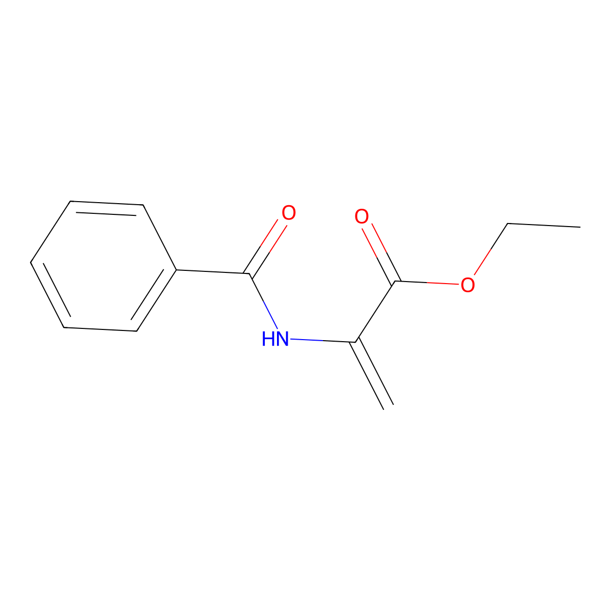 Ethyl 2-benzamidoacrylate molecular structure, CAS 38524-17-3