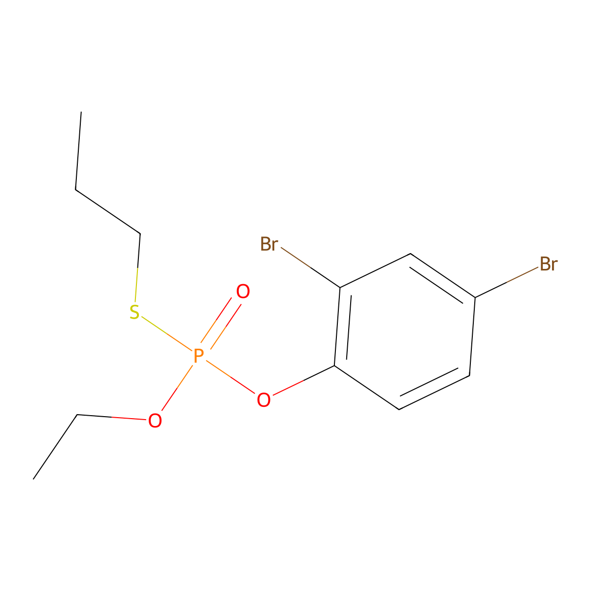 O-(2,4-Dibromophenyl) O-ethyl S-propyl phosphorothioate molecular structure, CAS 38524-44-6