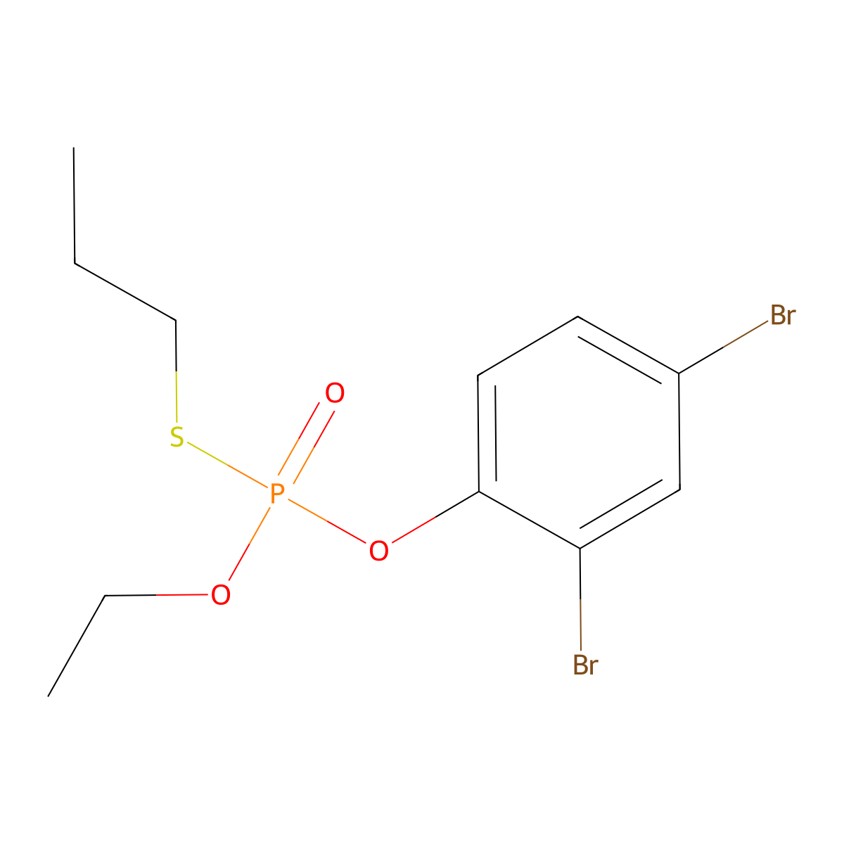O-(2,4-Dibromophenyl) O-ethyl S-propyl phosphorothioate molecular structure, CAS 38524-44-6