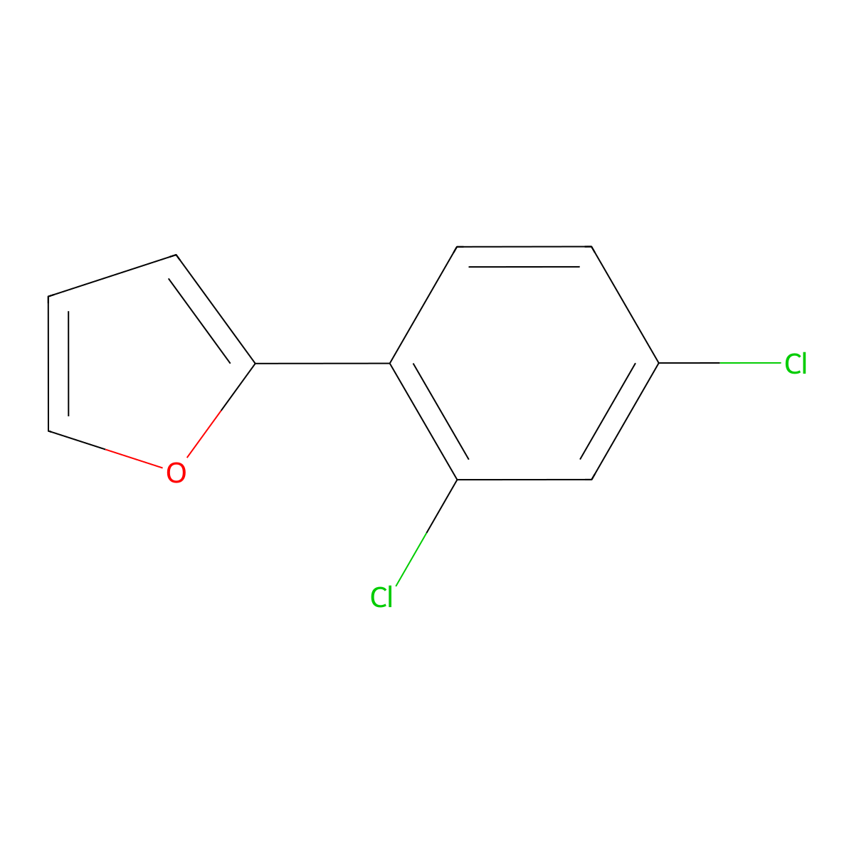 2-(2,4-Dichlorophenyl)furan molecular structure, CAS 38527-61-6