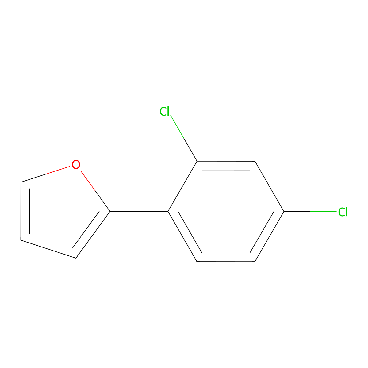 2-(2,4-Dichlorophenyl)furan molecular structure, CAS 38527-61-6