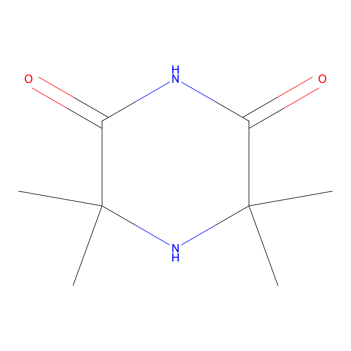 3,3,5,5-Tetramethylpiperazine-2,6-dione molecular structure, CAS 38527-75-2