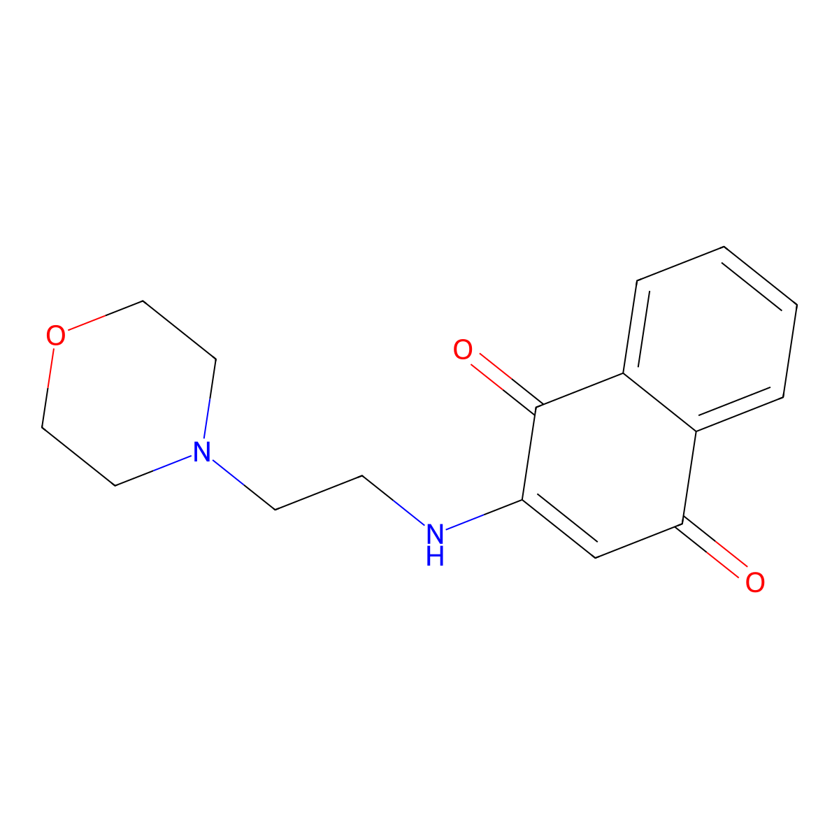 2-(2-Morpholin-4-ylethylamino)naphthalene-1,4-dione molecular structure, CAS 38528-37-9
