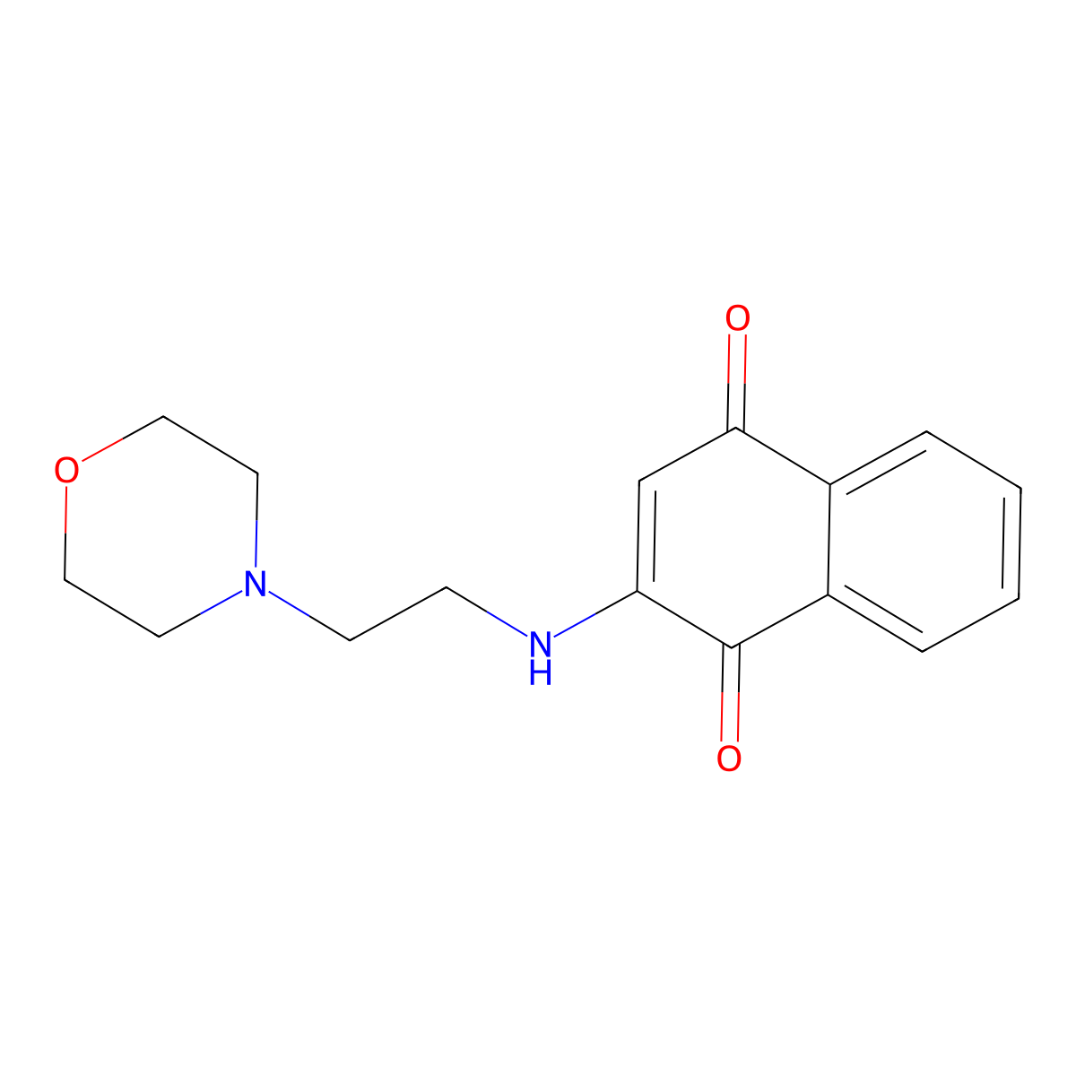 2-(2-Morpholin-4-ylethylamino)naphthalene-1,4-dione molecular structure, CAS 38528-37-9