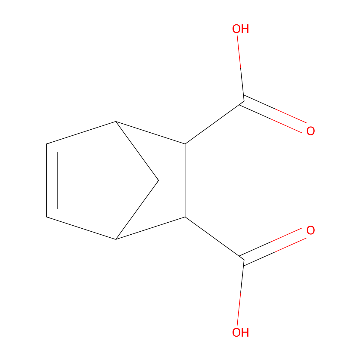 5-Norbornene-2,3-dicarboxylic acid, cis-endo- molecular structure, CAS 3853-88-1