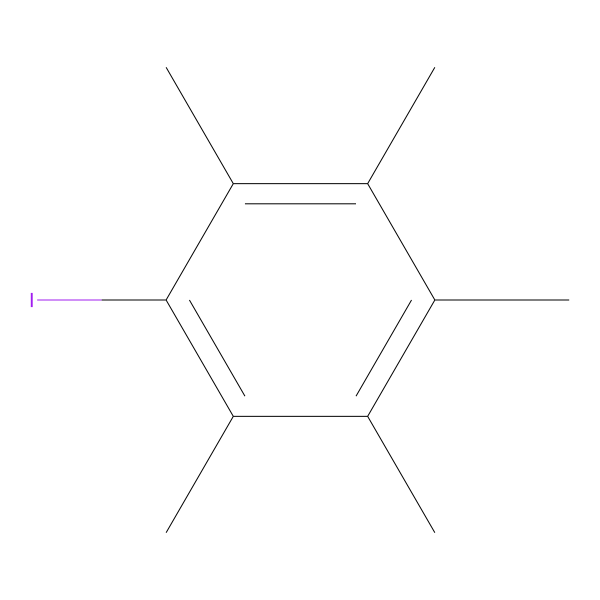 Pentamethyliodobenzene molecular structure, CAS 3853-91-6
