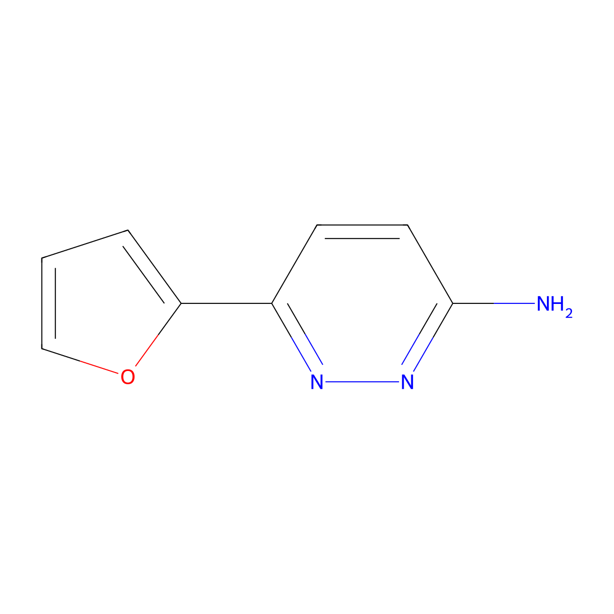6-(2-Furanyl)-3-pyridazinamine molecular structure, CAS 38530-09-5