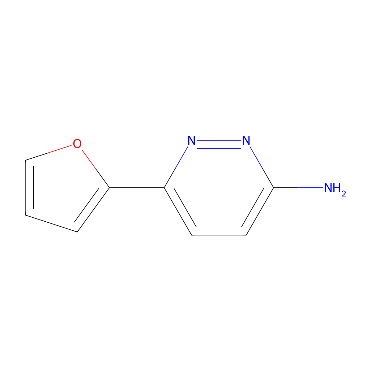 6-(2-Furanyl)-3-pyridazinamine molecular structure, CAS 38530-09-5