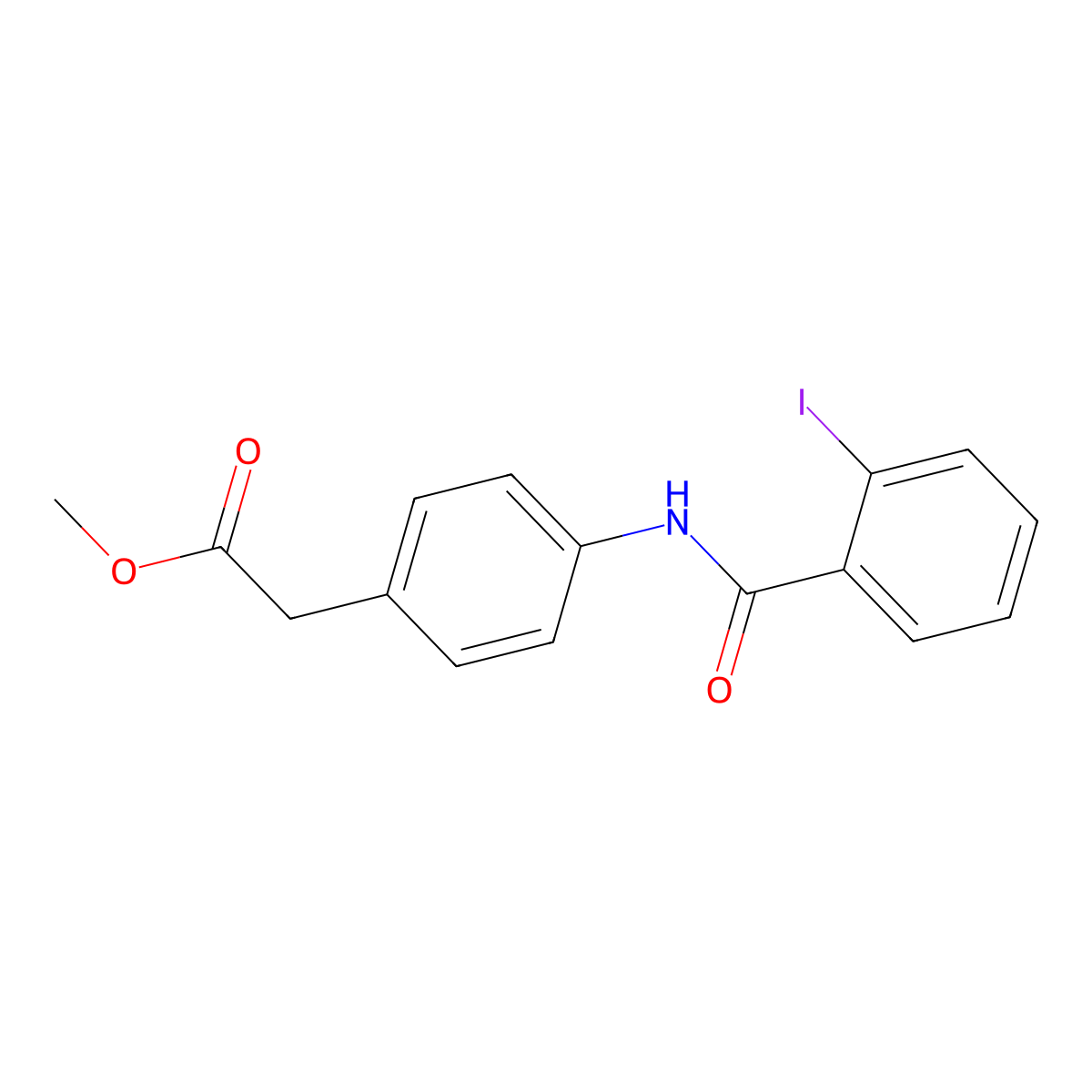 Methyl (4-{[(2-iodophenyl)carbonyl]amino}phenyl)acetate molecular structure, CAS 385370-38-7
