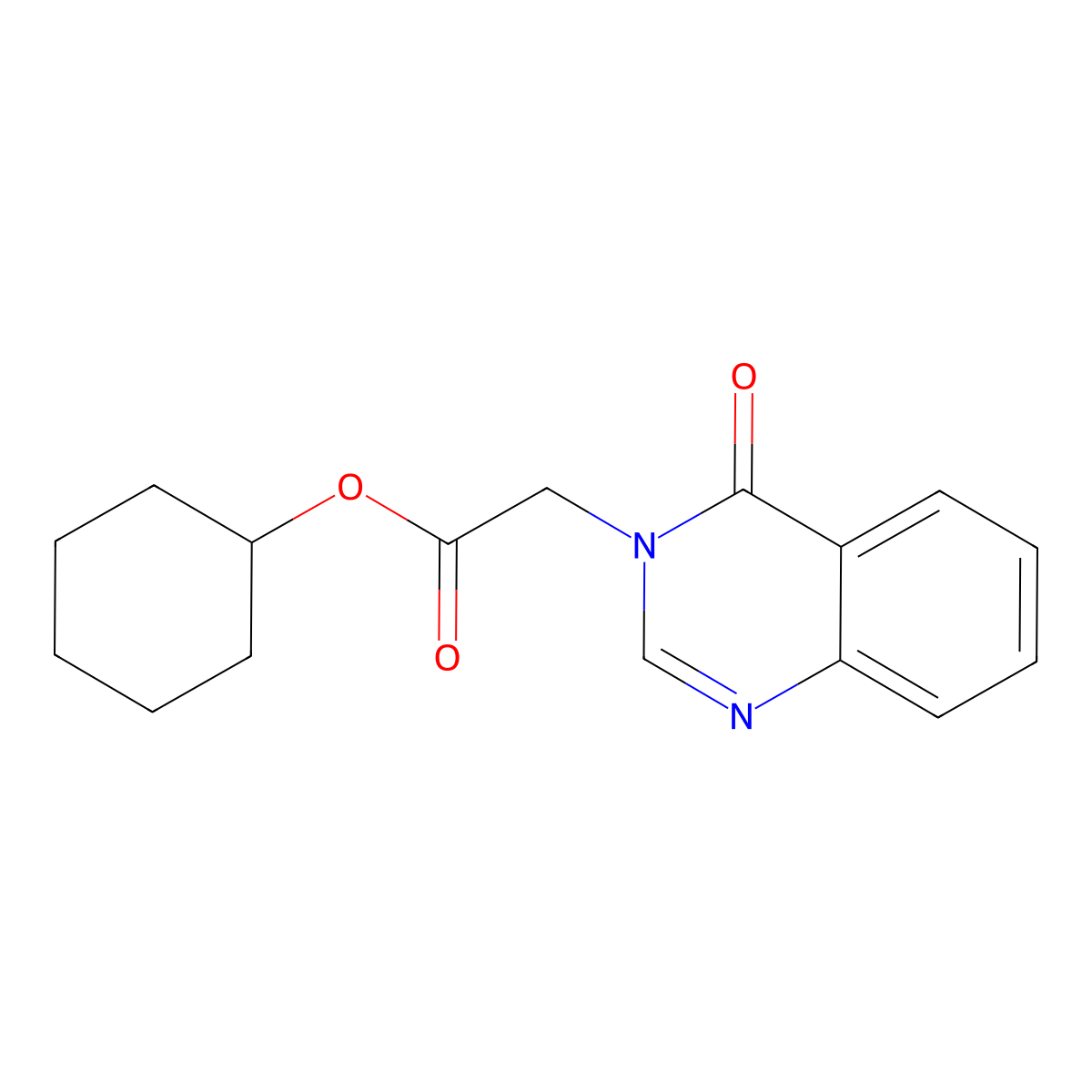 Cyclohexyl 2-(4-oxoquinazolin-3-yl)acetate molecular structure, CAS 385373-01-3