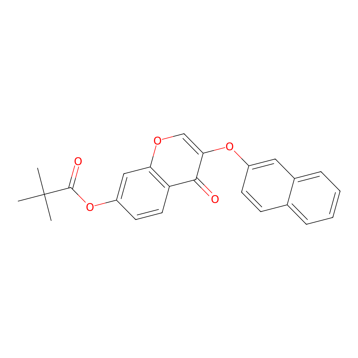 3-(2-naphthyloxy)-4-oxo-4H-chromen-7-yl pivalate molecular structure, CAS 385373-20-6
