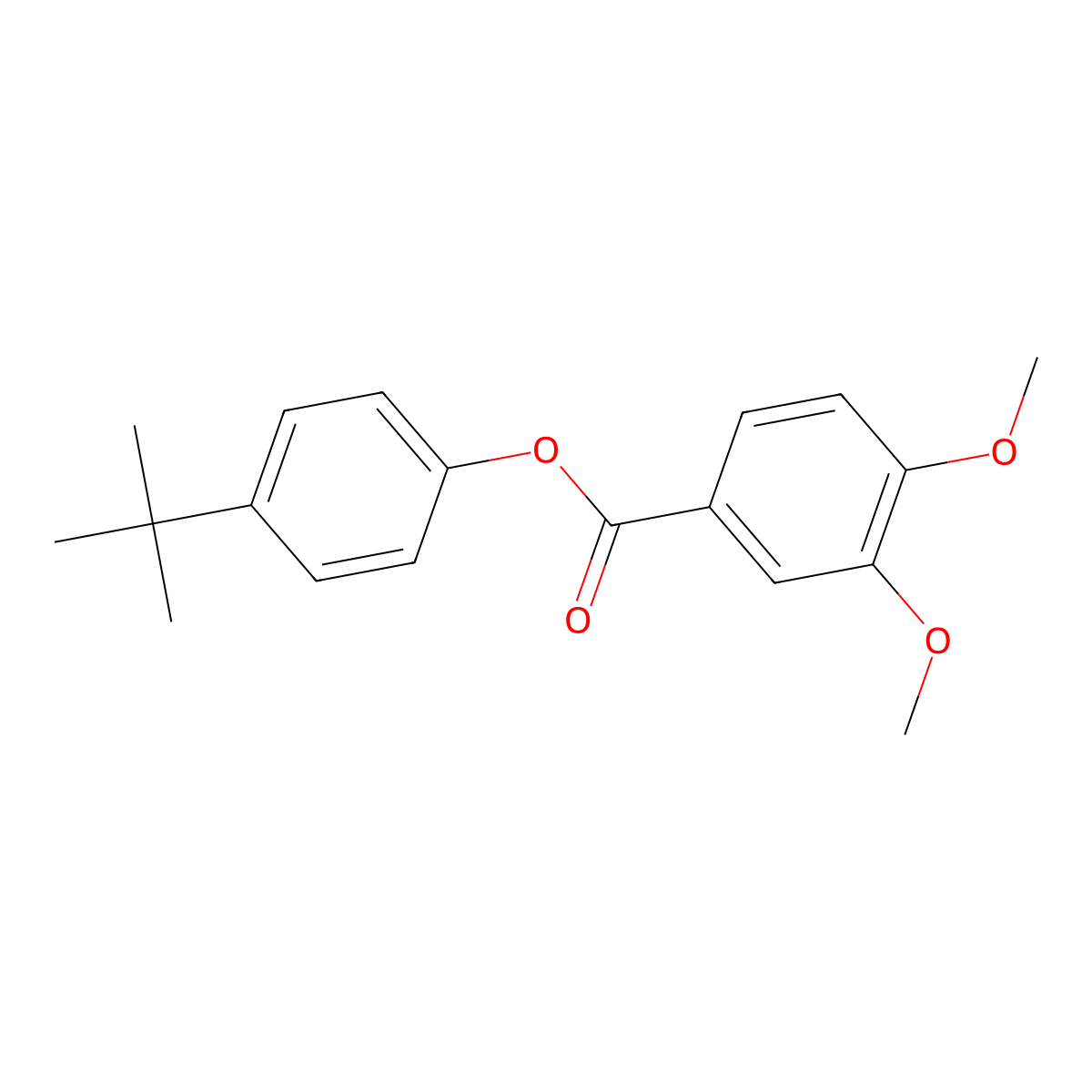 4-Tert-butylphenyl 3,4-dimethoxybenzoate molecular structure, CAS 385373-36-4