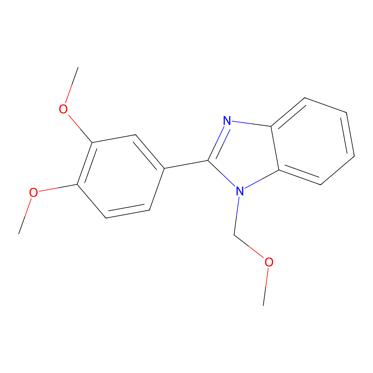 2-(3,4-Dimethoxyphenyl)-1-(methoxymethyl)benzimidazole molecular structure, CAS 385373-82-0