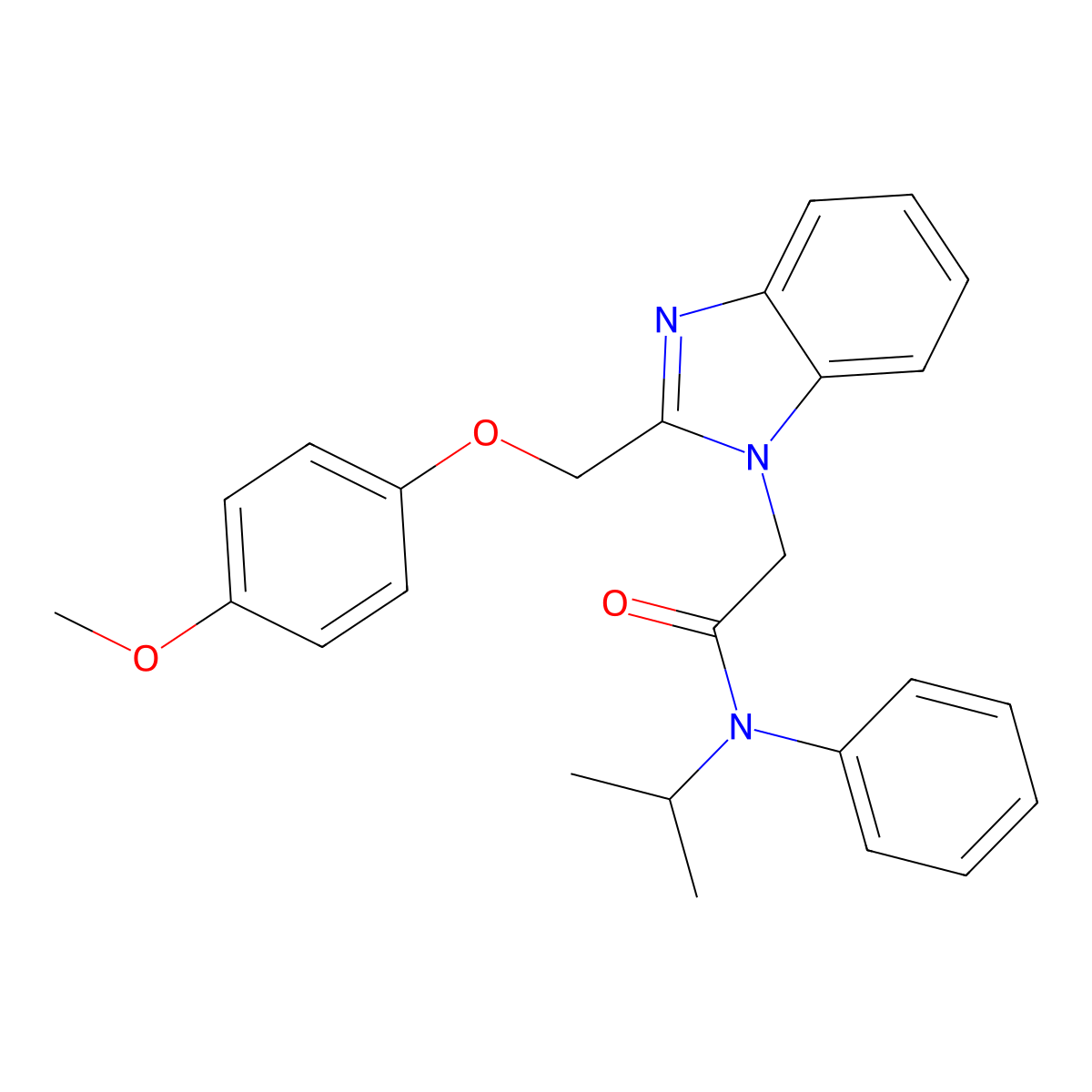 2-[2-[(4-methoxyphenoxy)methyl]benzimidazol-1-yl]-N-phenyl-N-propan-2-ylacetamide molecular structure, CAS 385373-94-4