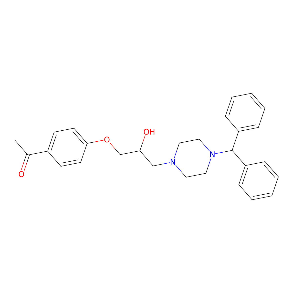 1-(4-(3-(4-Benzhydrylpiperazin-1-yl)-2-hydroxypropoxy)phenyl)ethanone molecular structure, CAS 385374-05-0