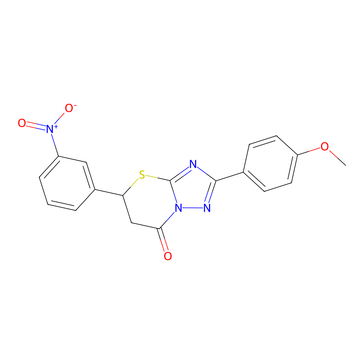 2-(4-methoxyphenyl)-5-(3-nitrophenyl)-5H-[1,2,4]triazolo[5,1-b][1,3]thiazin-7(6H)-one molecular structure, CAS 385374-10-7