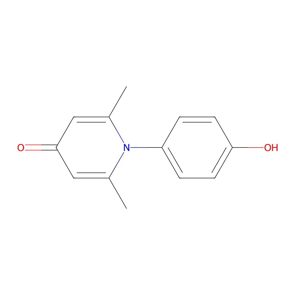 1-(4-hydroxyphenyl)-2,6-dimethylpyridin-4(1H)-one molecular structure, CAS 385374-16-3