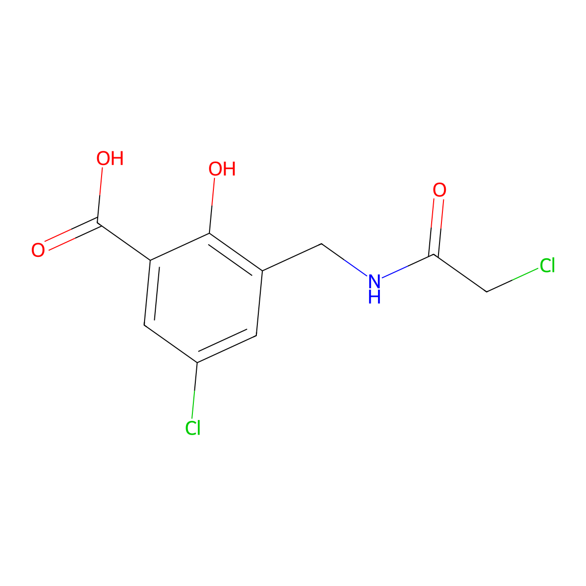 5-Chloro-3-{[(chloroacetyl)amino]methyl}-2-hydroxybenzoic acid molecular structure, CAS 385375-11-1