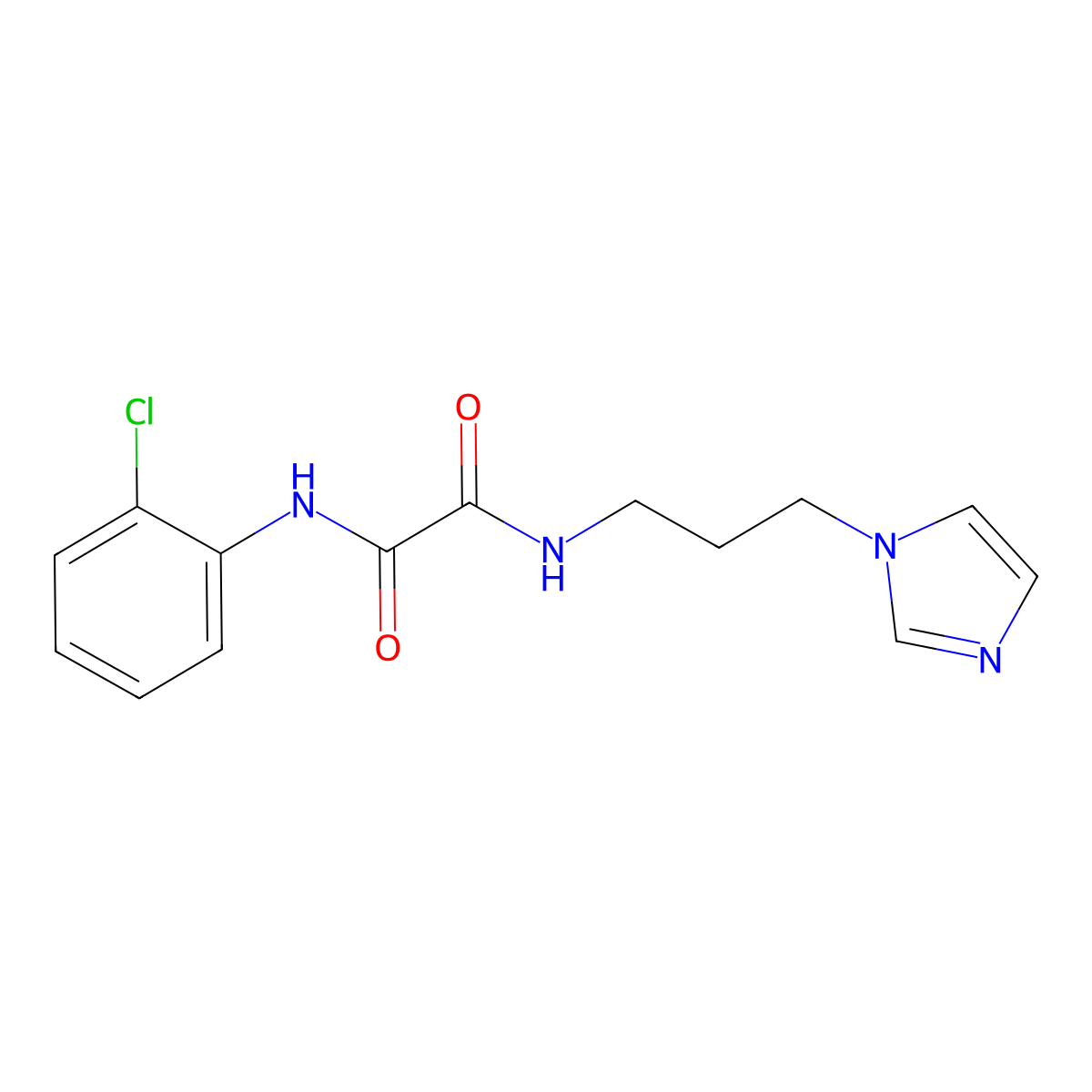 N'-(2-chlorophenyl)-N-(3-imidazol-1-ylpropyl)oxamide molecular structure, CAS 385375-50-8