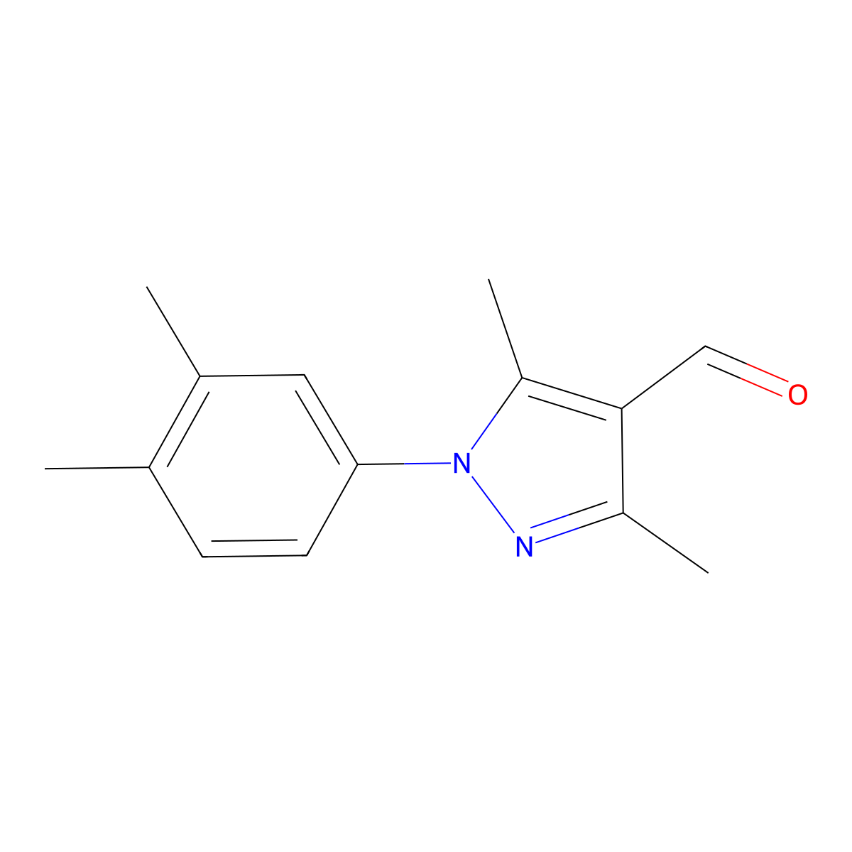 1-(3,4-Dimethylphenyl)-3,5-dimethyl-1H-pyrazole-4-carbaldehyde molecular structure, CAS 385376-27-2