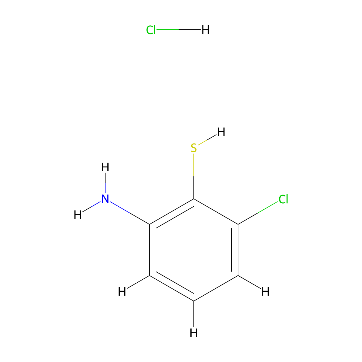 2-Amino-6-chlorobenzene-1-thiol hydrochloride molecular structure, CAS 385376-58-9