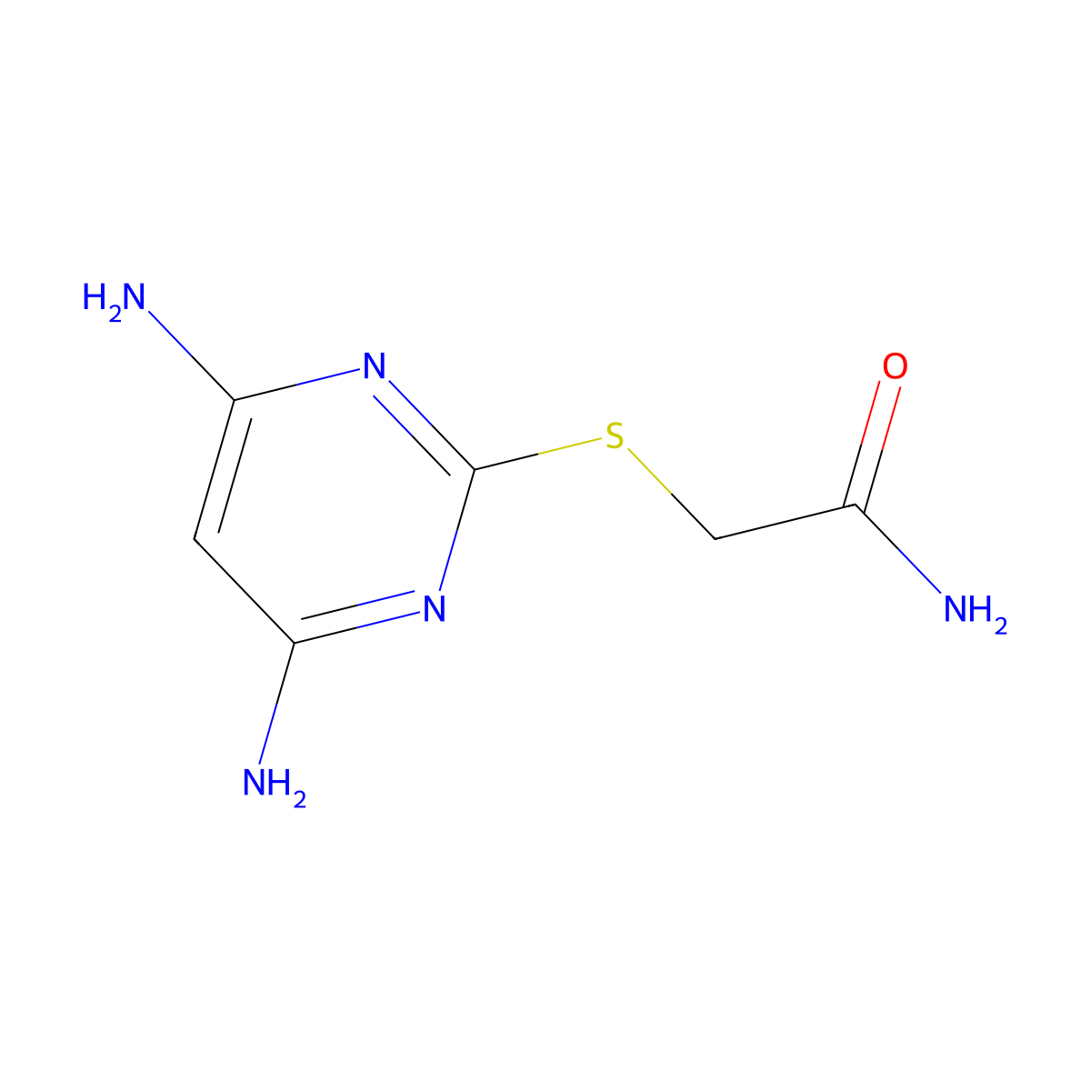 2-(4,6-Diaminopyrimidin-2-yl)sulfanylacetamide molecular structure, CAS 385376-84-1