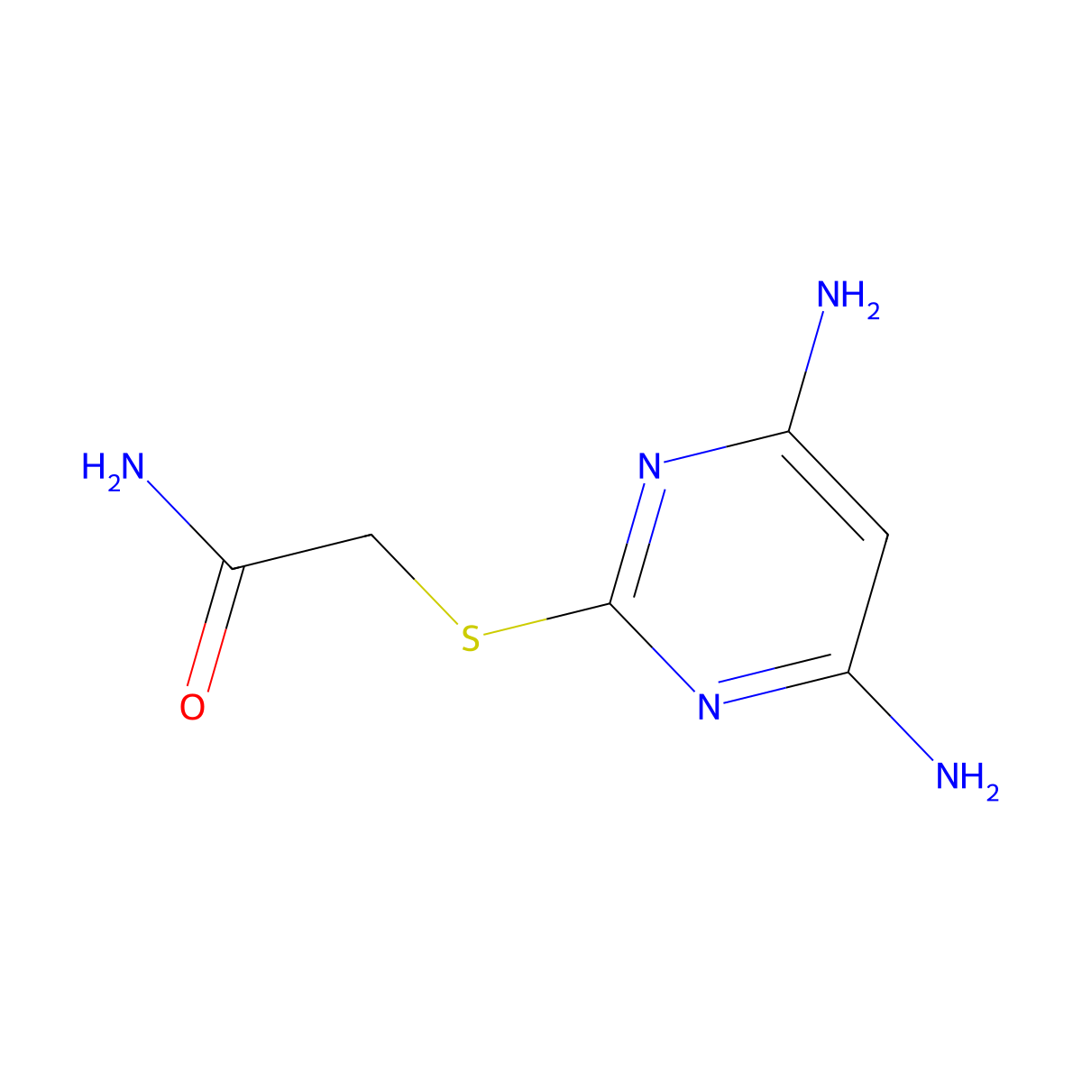 2-(4,6-Diaminopyrimidin-2-yl)sulfanylacetamide molecular structure, CAS 385376-84-1