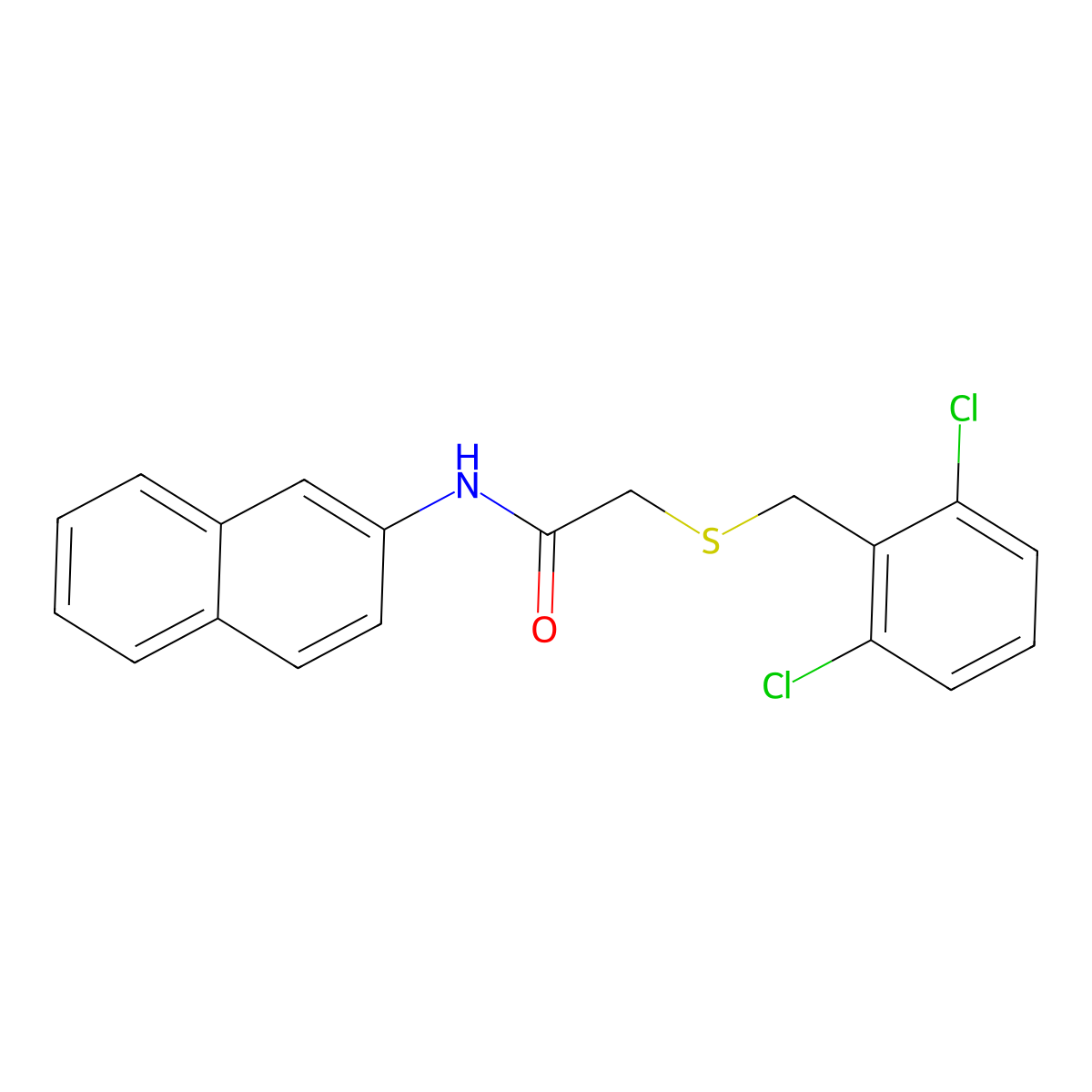 2-[(2,6-dichlorophenyl)methylsulfanyl]-N-naphthalen-2-ylacetamide molecular structure, CAS 385377-11-7