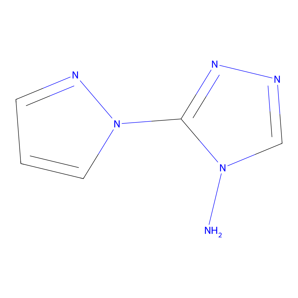 3-(1H-pyrazol-1-yl)-4H-1,2,4-triazol-4-amine molecular structure, CAS 385377-16-2