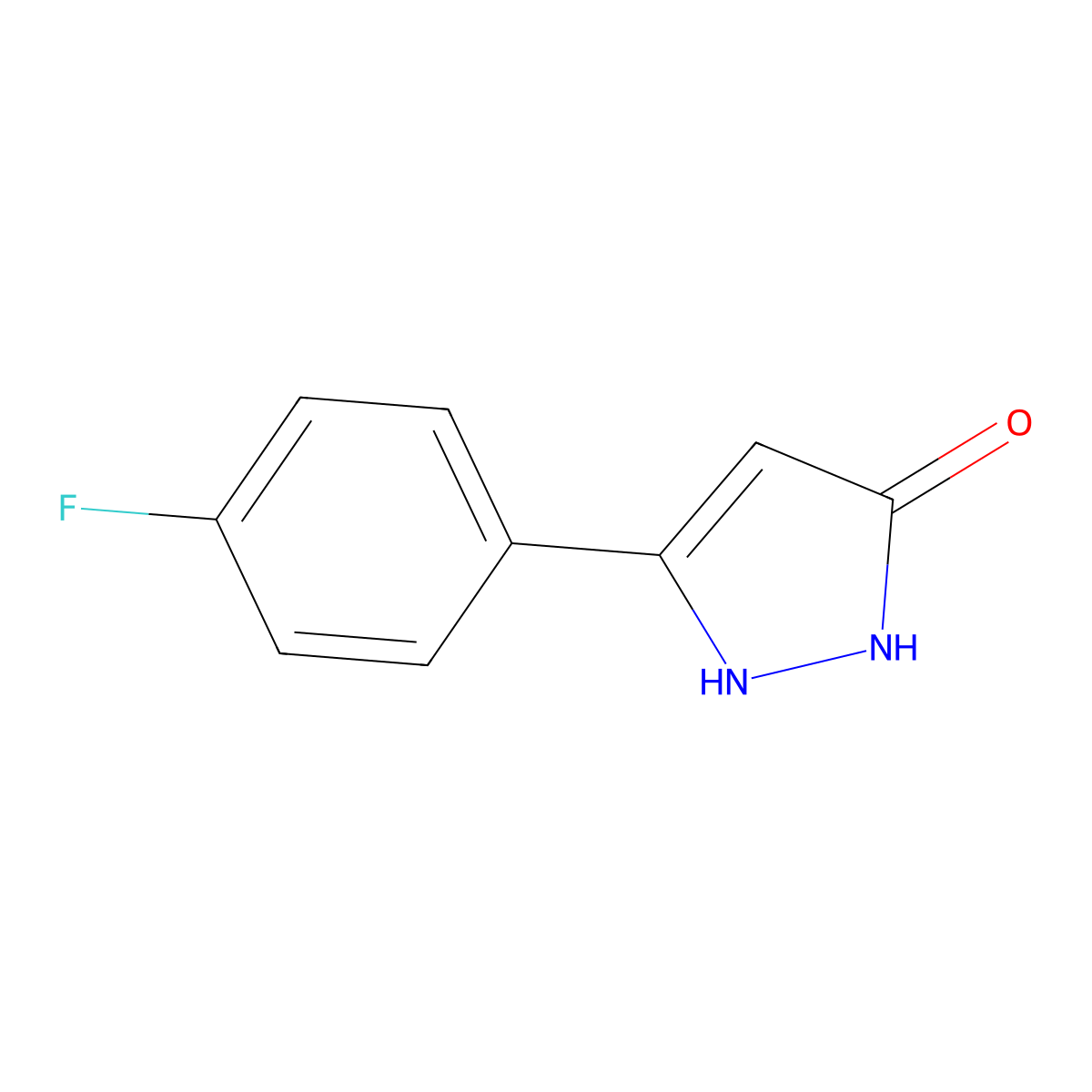 3-(4-fluorophenyl)-1H-pyrazol-5-ol molecular structure, CAS 385377-42-4