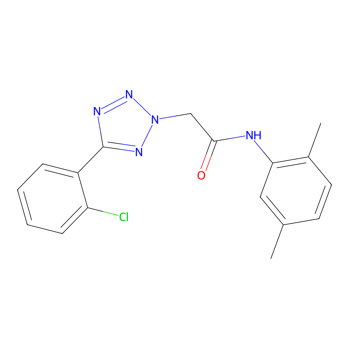 2-[5-(2-chlorophenyl)tetrazol-2-yl]-N-(2,5-dimethylphenyl)acetamide molecular structure, CAS 385377-63-9