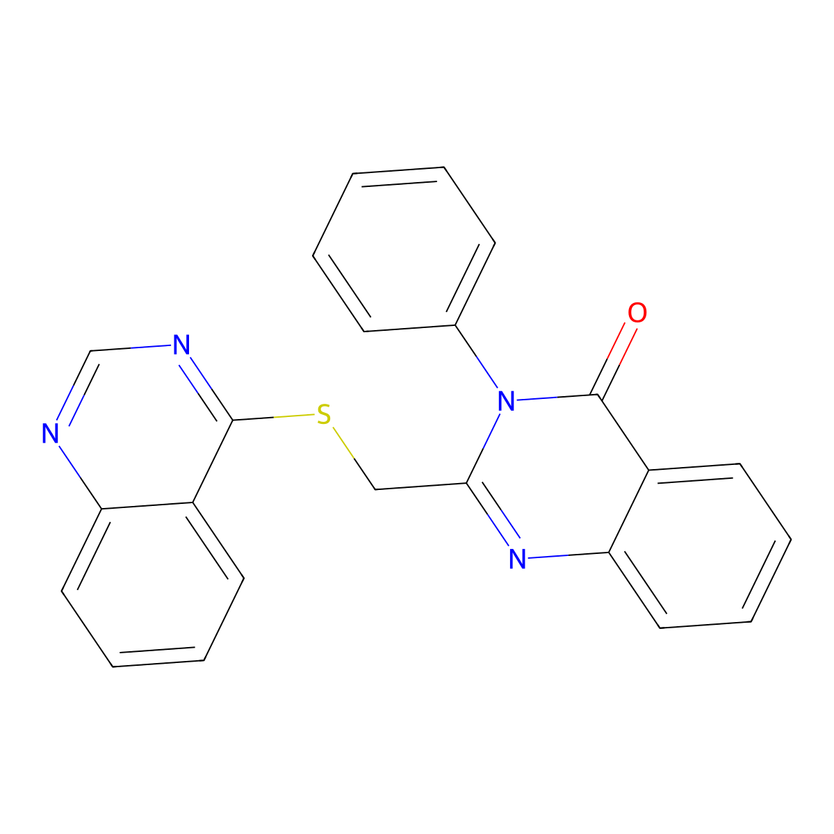 3-Phenyl-2-(quinazolin-4-ylsulfanylmethyl)quinazolin-4-one molecular structure, CAS 385377-83-3