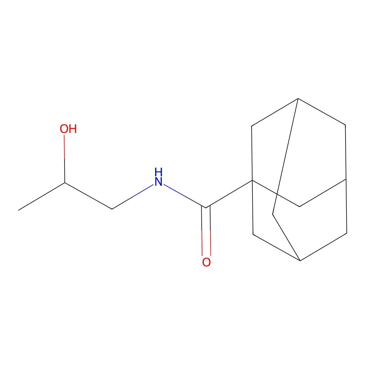N-(2-hydroxypropyl)adamantane-1-carboxamide molecular structure, CAS 385378-05-2