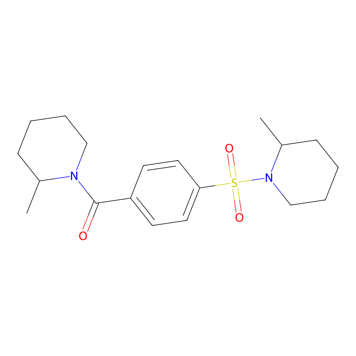 [4-(2-Methyl-piperidine-1-sulfonyl)-phenyl]-(2-methyl-piperidin-1-yl)-methanone molecular structure, CAS 385378-07-4